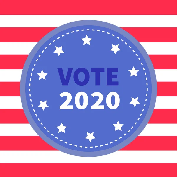 President Election Day Vote 2020 Blue Badge Striped Red White — Stock Vector