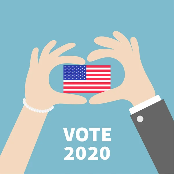 Dia Das Eleições Presidenciais Voto 2020 Conceito Voto Mãos Segurar — Vetor de Stock