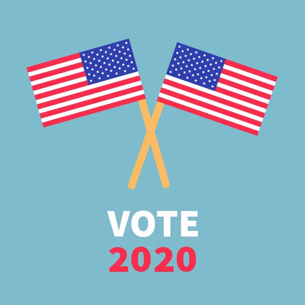 Voto 2020 Dia Das Eleições Presidenciais Conceito Voto Duas Bandeiras — Vetor de Stock