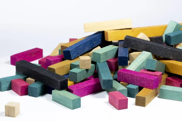 Vintage Set of Cuisenaire Rods Stacked in random pile against a Stock Photo