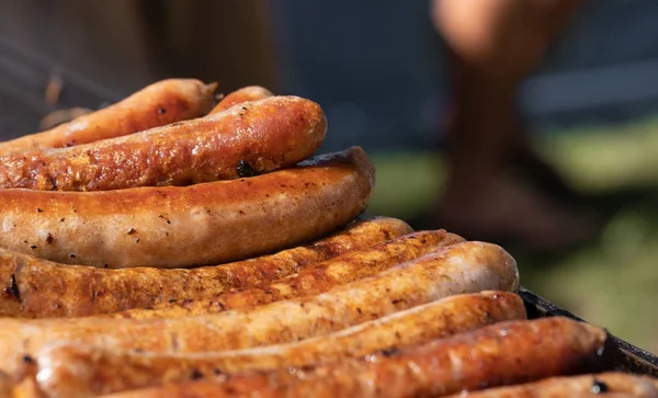 Avustralya seçim barbeküde pişmiş sosis Closeup görüntü Telifsiz Stok Fotoğraflar