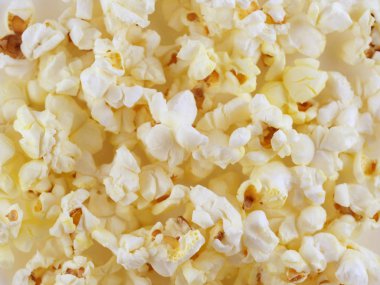 Patlamış mısır doku arka plan., patlamış mısır beyaz backgroun izole