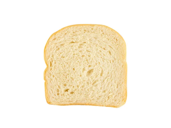 白色背景的方形普通面包 顶视图 — 图库照片
