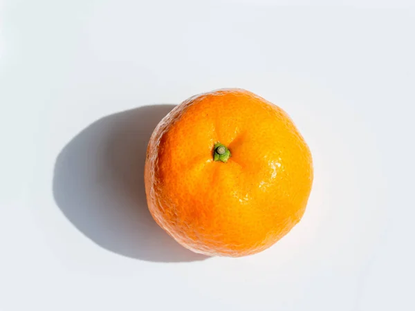 Vista Superior Fruta Naranja Aislada Sobre Fondo Blanco — Foto de Stock