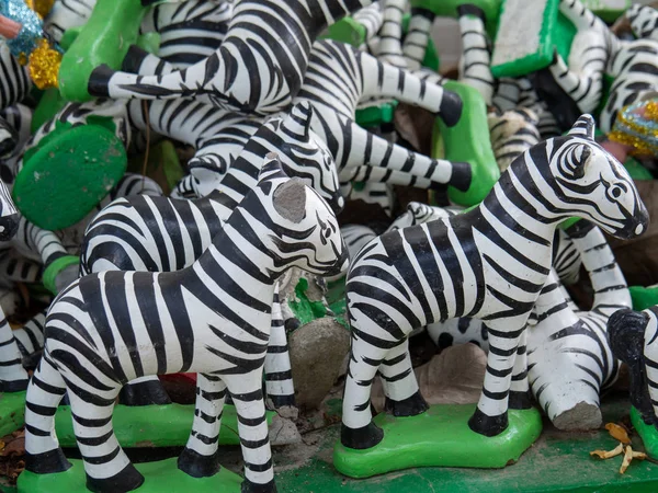 Zebrapuppen Die Vom Glauben Thailand Leben Zebragips Die Zebrakeramikpuppen — Stockfoto