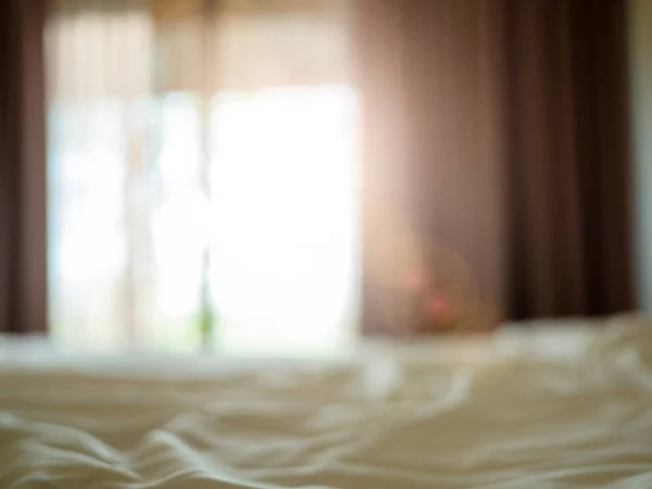 Blurred bedroom, Bedroom with futon and window — Stock Photo, Image