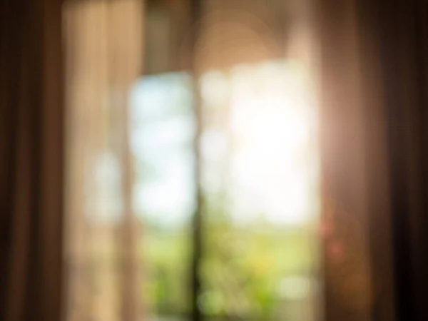 Window with curtains and sunlight — Stock Photo, Image