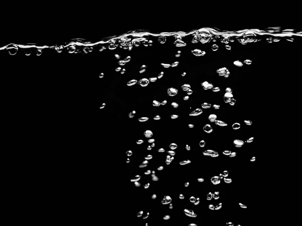 karanlık bir arka plan üzerinde su damlakabarcıkları, suda Kabarcıklar, Efervesan içecek