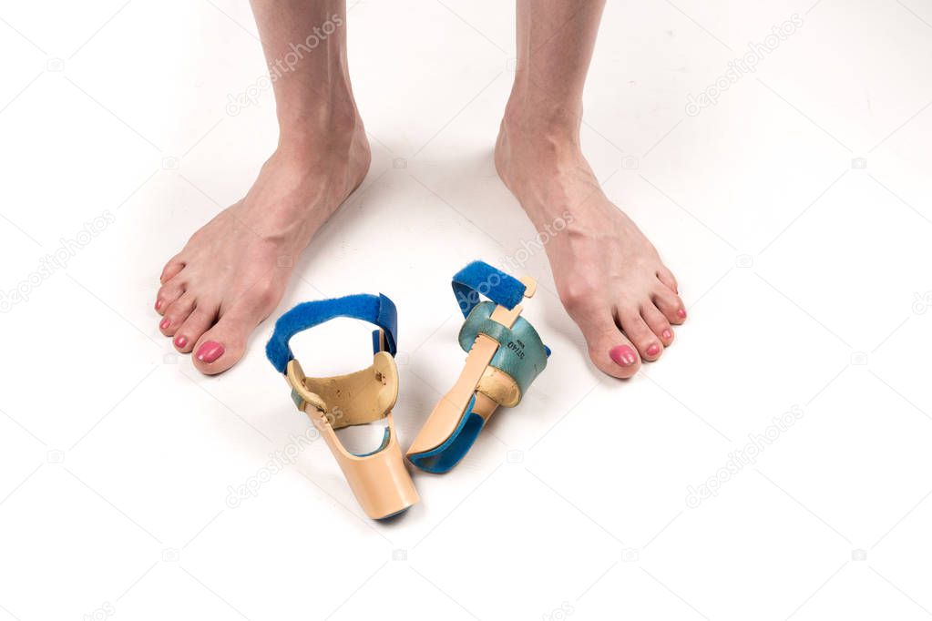  stabilizing orthosis for the correction of the big toe on the white background