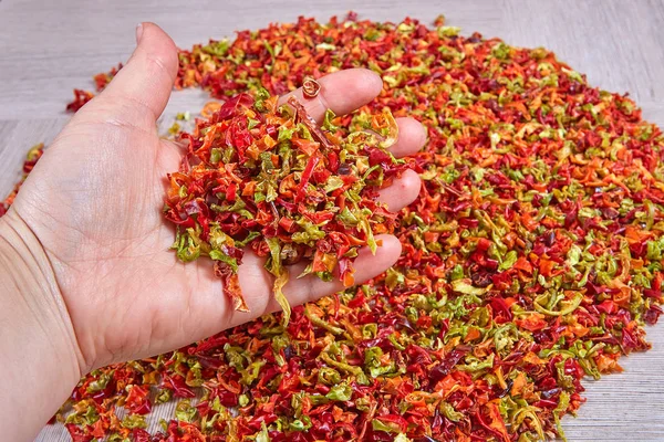 Gedroogde Paprika Gesneden Paprika Gezonde Voeding Kruiden — Stockfoto