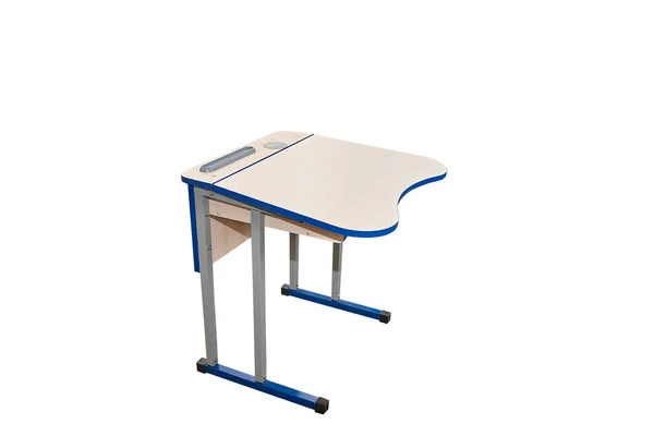 Έπιπλα. Τραπέζι. Ξύλινο γραφείο σχολείο απομονώνονται σε λευκό — Φωτογραφία Αρχείου
