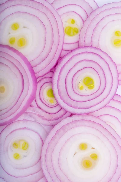 Top view of slice red onions Royalty Free Stock Images