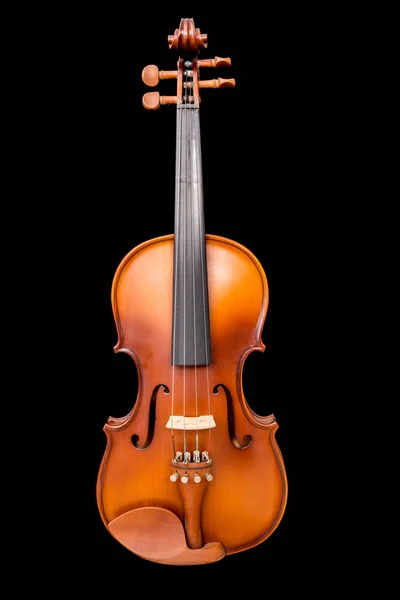 黑色背景上的古董小提琴 — 图库照片