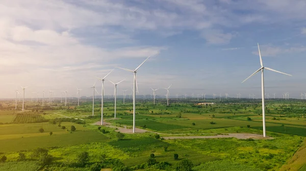 发电用风力涡轮机厂 清洁能源概念 — 图库照片