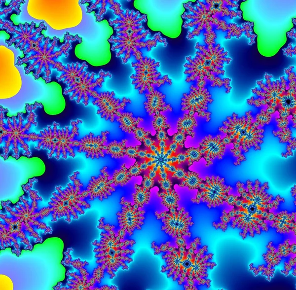 Fondo Fractal Abstracto Color Azul — Foto de Stock