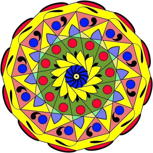 Dekorative Abstraktion Mandala Leuchtenden Farben — Stockvektor