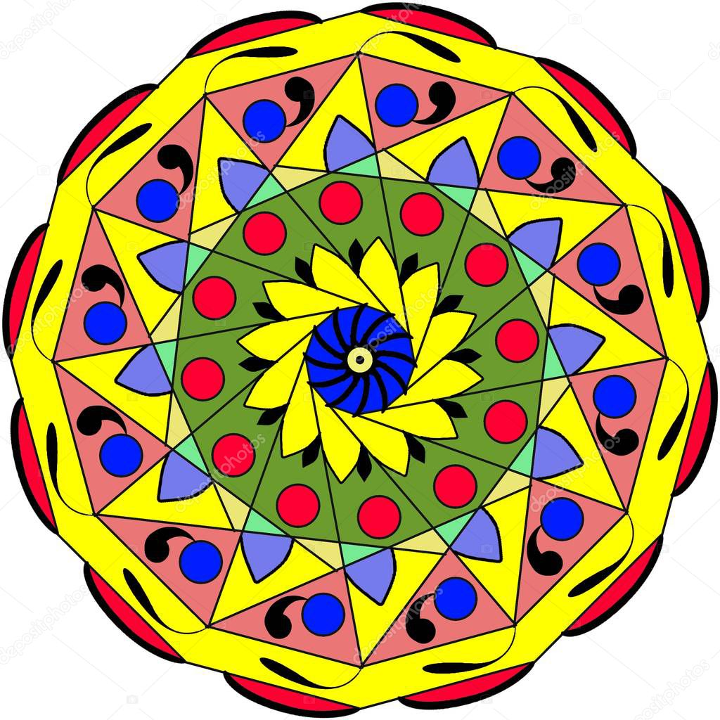 Decorative abstraction mandala in a bright colors