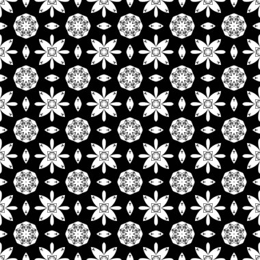 Sorunsuz dcorative desen siyah-beyaz renkler