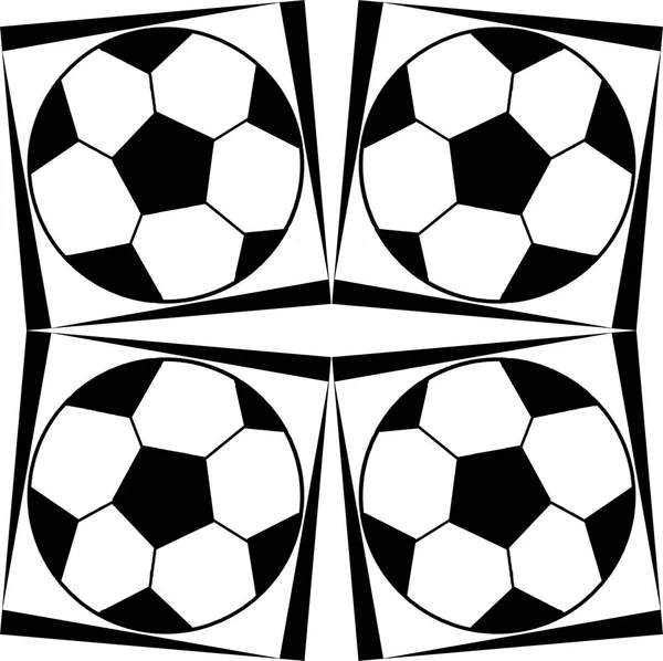 Pattern with soccer balls in black and white colors. The Author - Peshkareva Irina