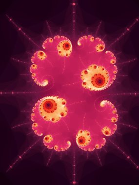 Dekoratif astronotlar Fraktal Julia 'nın parlak renkleri