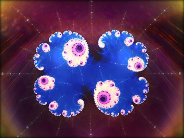 Dekoratif astronotlar koyu renkli fraktal Julia