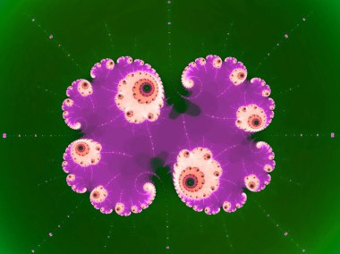 Dekoratif astronotlar koyu renkli fraktal Julia