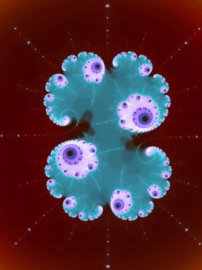 Dekoratif astronotlar koyu renkli fraktal Julia