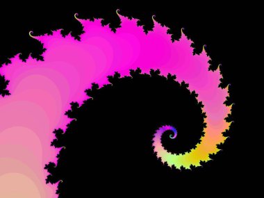 Parlak pembe renklerde Secorative fraktal astroniras spirali