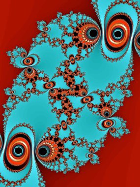 Parlak renklerde soyut Fraktal astroniras deseni