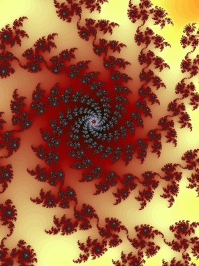 Parlak renklerde döndürme illüzyonuyla soyut fraktal spiral