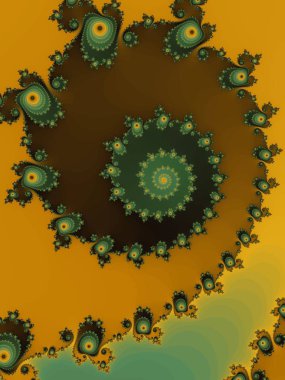 Soyut Fraktal zarif sarmal bir koyu yeşil renklerde