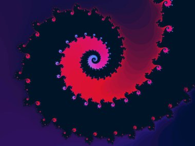 Koyu renklerde dekoratif fraktal spiral