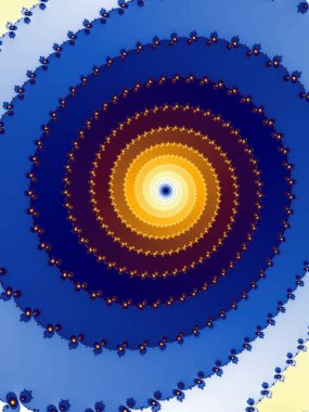 Parlak renklerde döndürme illüzyonuyla dekoratif fraktal spiral