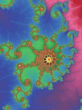 Soyut Fraktal sarmal tasarım için hassas bir renkte