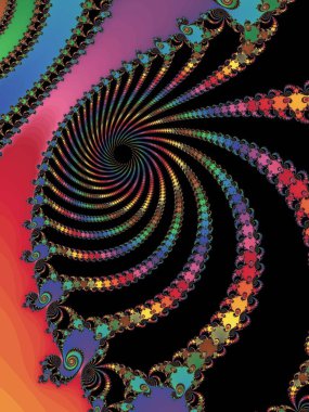 Soyut Fraktal sarmal bir koyu renklerde