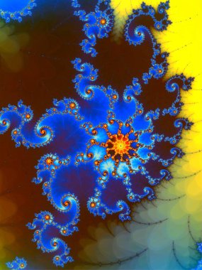 Soyut Fraktal desen bir parlak mavi renklerde