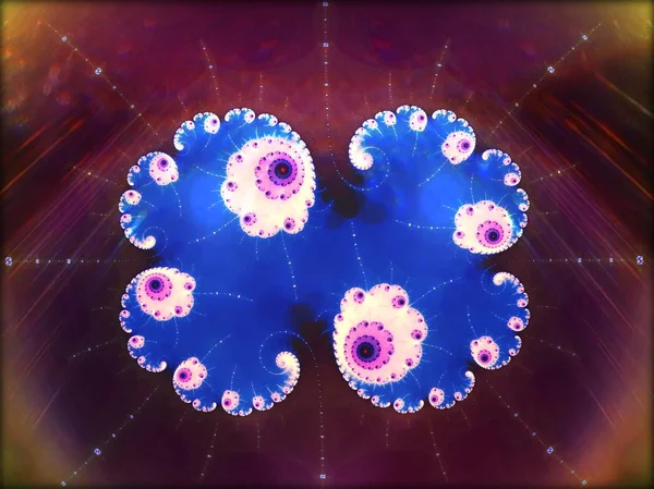 Dekoratif astronotlar koyu renkli fraktal Julia