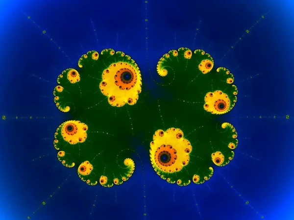 Dekoratif astronotlar koyu renkli fraktal Julia