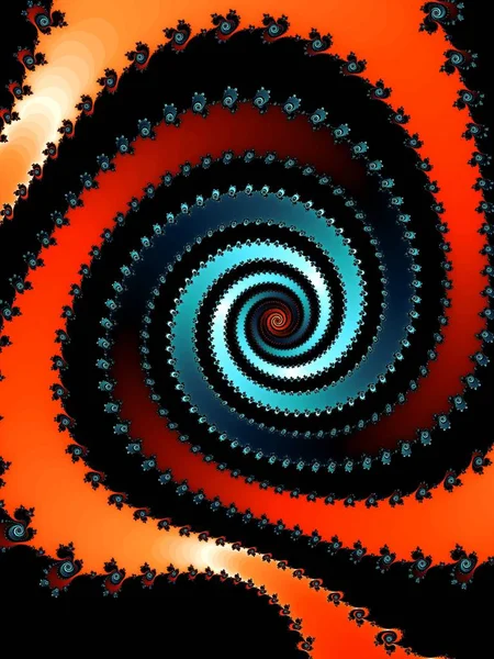 Parlak renklerde spiralli fraktal astroniyatlar.