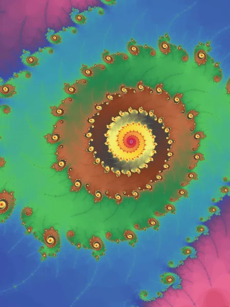 Parlak renklerde dönme illüzyonuyla fraktal astroniyatlar sarmal.