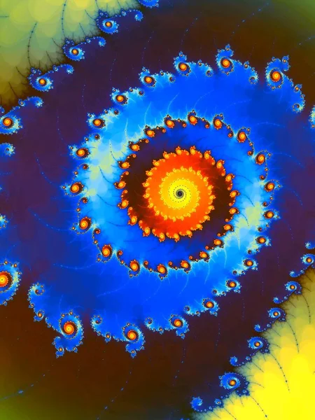 Parlak renklerde dönme illüzyonuyla fraktal astroniyatlar sarmal.