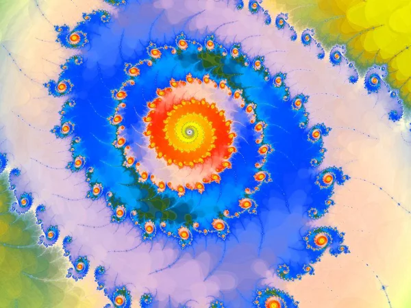 Parlak renklerde dönme illüzyonuyla fraktal astroniyatlar sarmal.