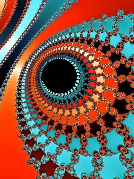 Parlak renklerde Secorative fraktal astroniras spirali