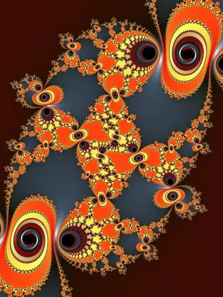 Dekoratif fraktal astroniras deseni tasarım için parlak renklerde