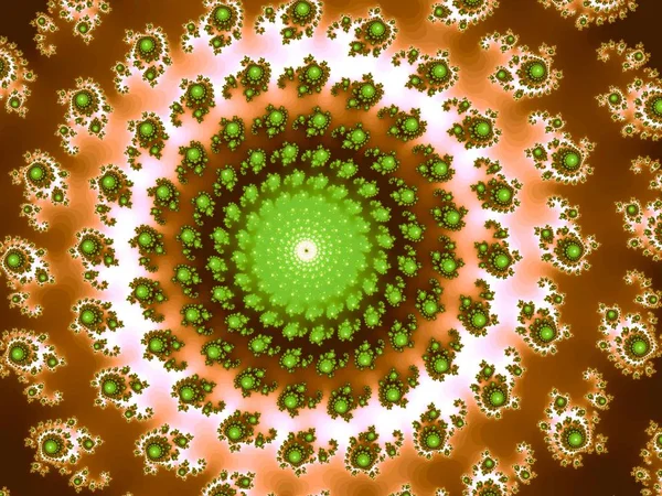 Fraktalne Astroniry Spiralne Iluzją Rotacji Zielonych Kolorach — Zdjęcie stockowe