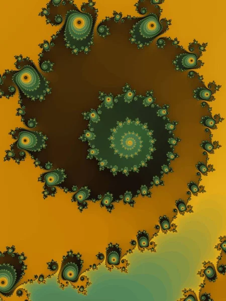 Soyut Fraktal zarif sarmal bir koyu yeşil renklerde