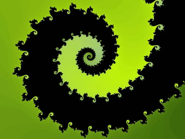 Spirale Fractale Abstraite Sur Fond Vert — Photo