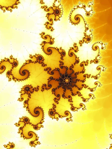 Soyut Fraktal sarmal bir parlak sarı renklerde