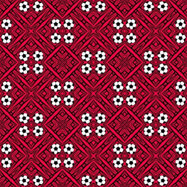   Kırmızı renklerde bir futbol topu ile Seamless modeli. 