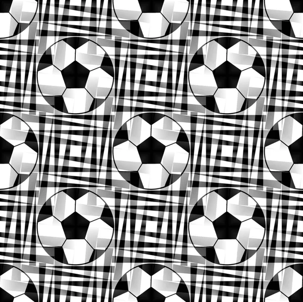 Seamless pattern with a soccer ball in a black  - white translucent  colors.